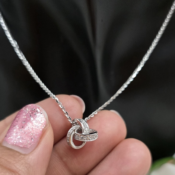 ♥️ LOVE KNOTSTERLING SILVER  NECKLACE - Picture 5 of 5